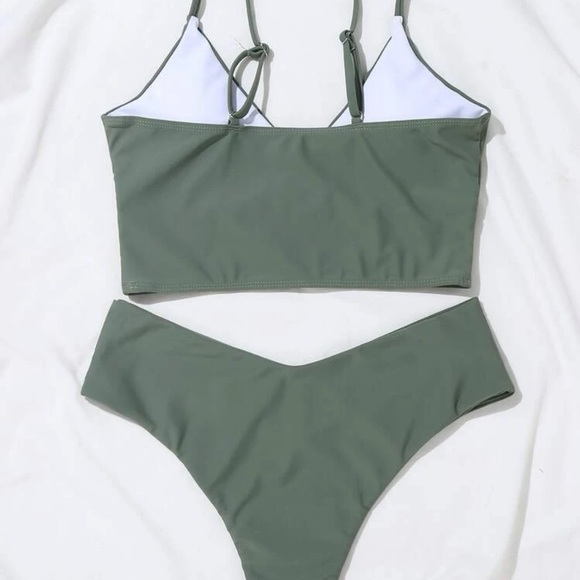 Boho v neck surplice bikini cheeky fit beach swim suit black - Picture 14 of 16